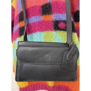 Ralph‎ Lauren Polo Pebbled Black Leather Crossbody Made Korea Purse Whimsigoth